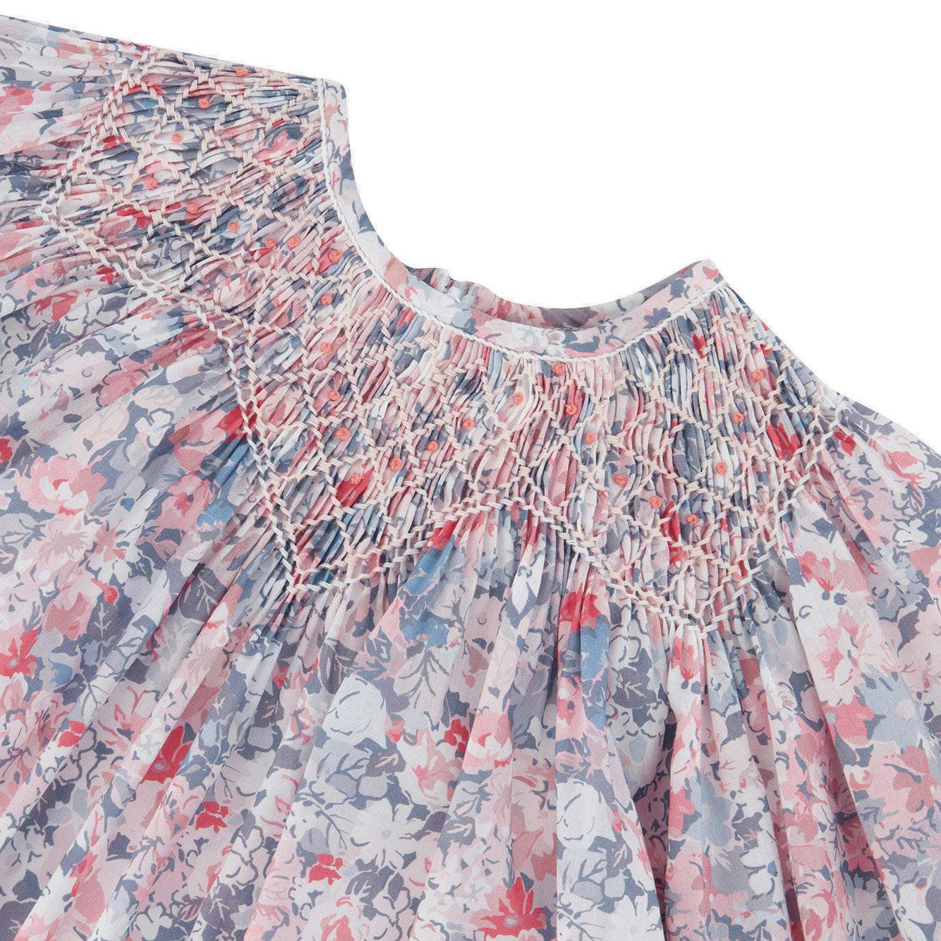 TARTINE ET CHOCOLAT Liberty Baby Dress - Gris Moyen Chiné
