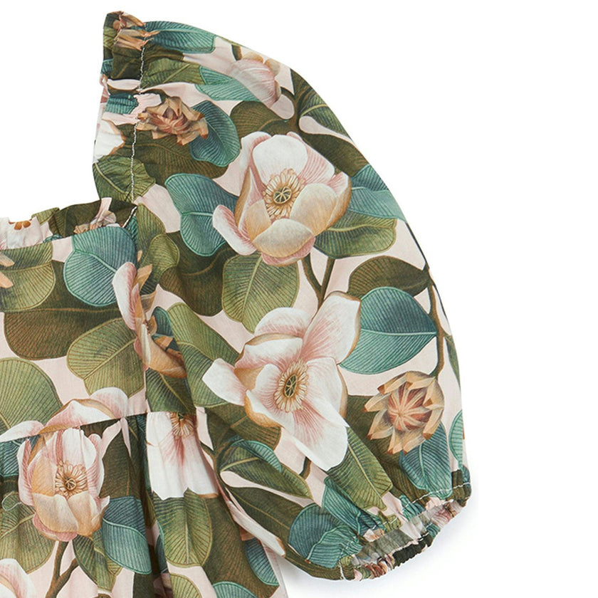 TARTINE ET CHOCOLAT Vintage Rose Puff-Sleeve Dress