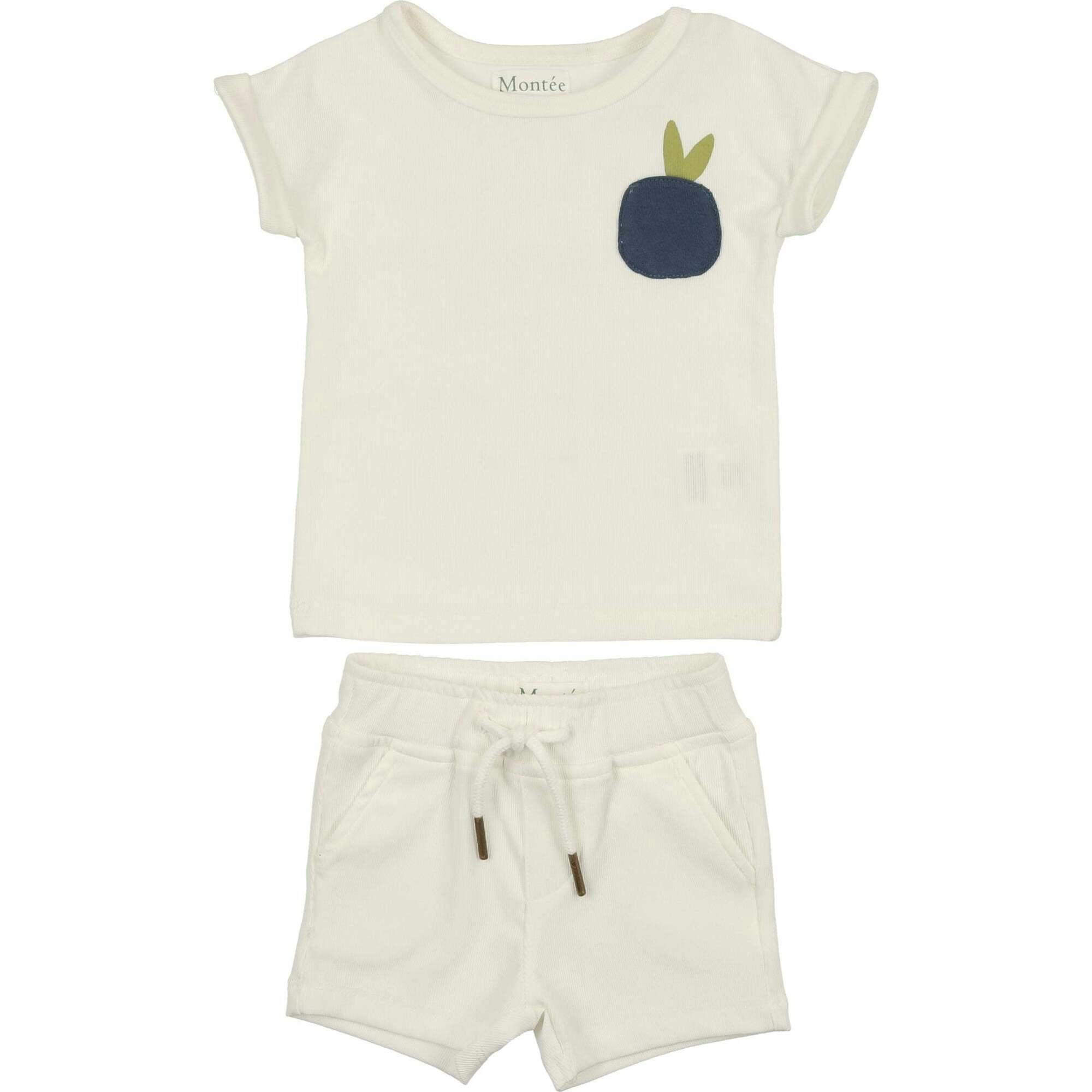 Boys Ribbed Berry Applique Tee & Short Set