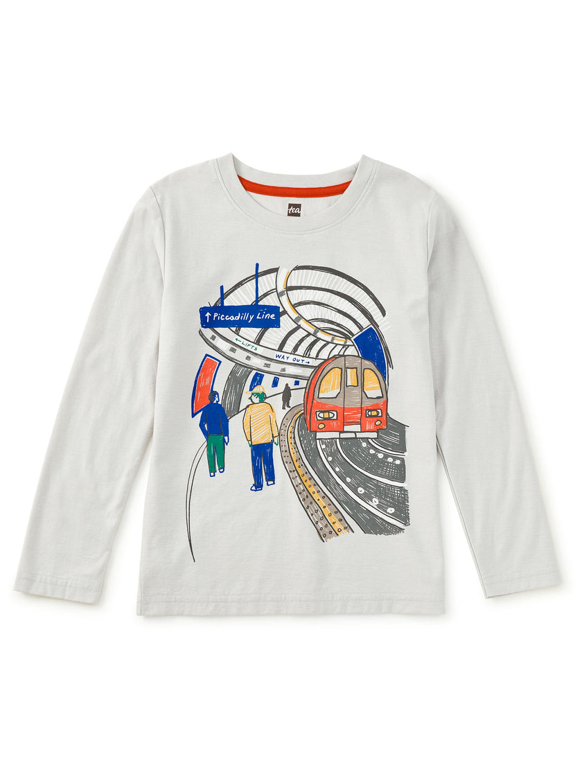 Piccadilly Line Graphic Tee, Dove