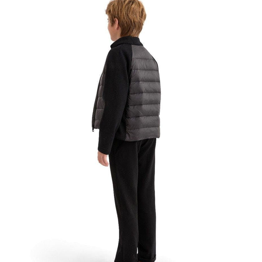 Black Quilted Zip Jacket