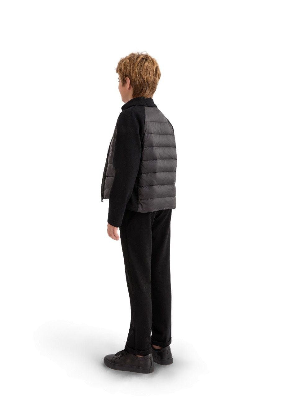 Black Quilted Zip Jacket