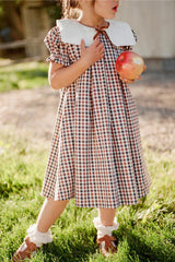 Mini Emery Dress in Chestnut Gingham