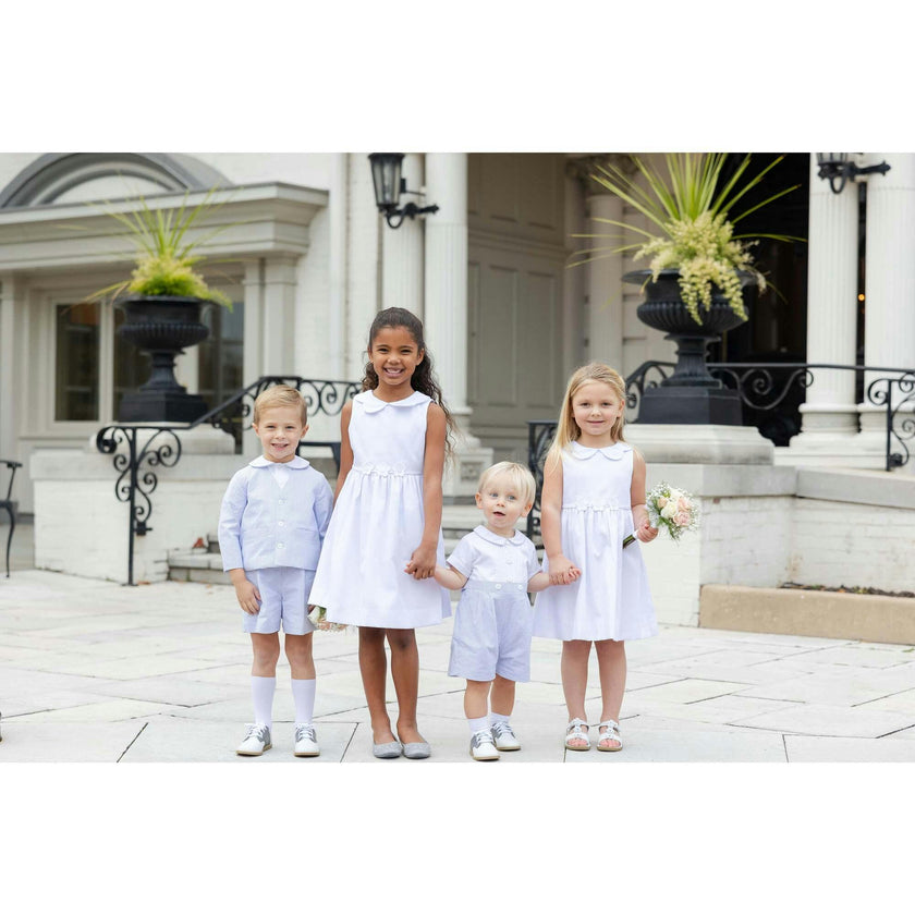 White Pique Flower Dress