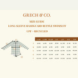 Long Sleeve Rashguard Ruffle Swimsuit | Fern Plaid
