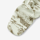 Country Toile Luxe Stretch Ruffle Footed Romper