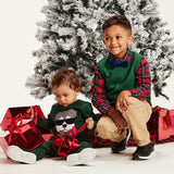 Kids 4-Piece Sweater Vest Set | Holiday Plaid