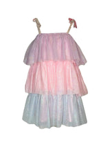 Sparkle Ombre Tie Shoulder Tired Dress