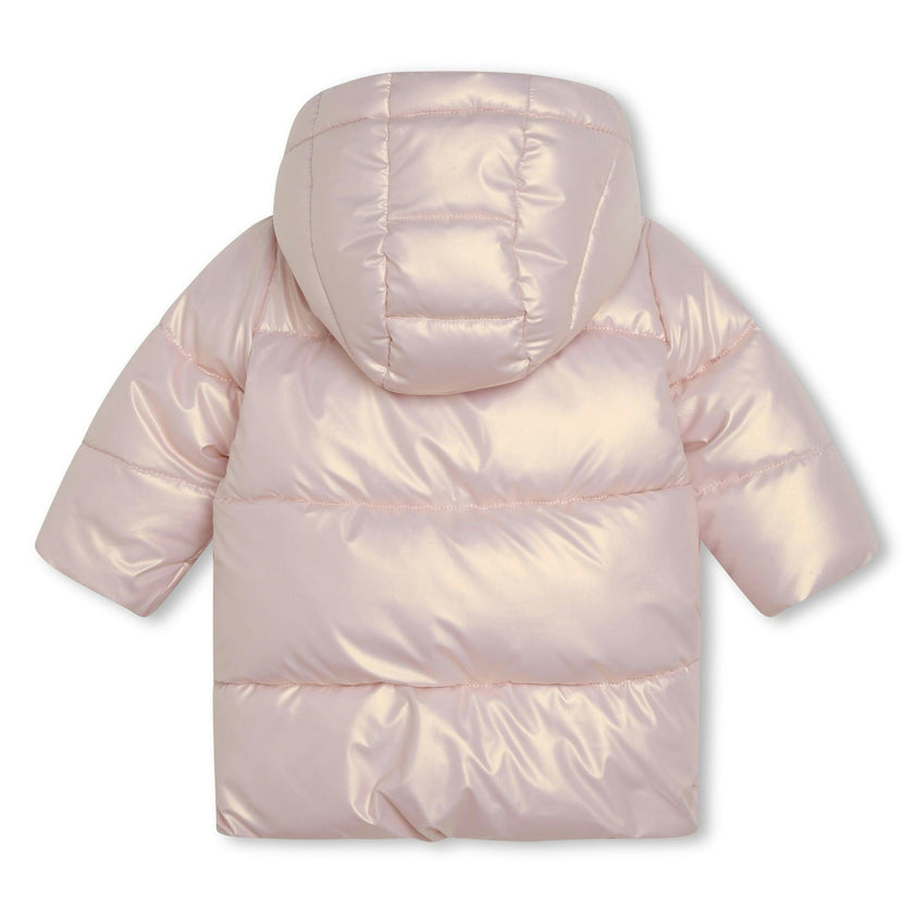 Pink Hooded Puffer Coat