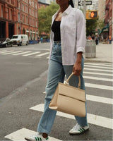 Large, Insulated, Chic Lunchbox, Cream Croc