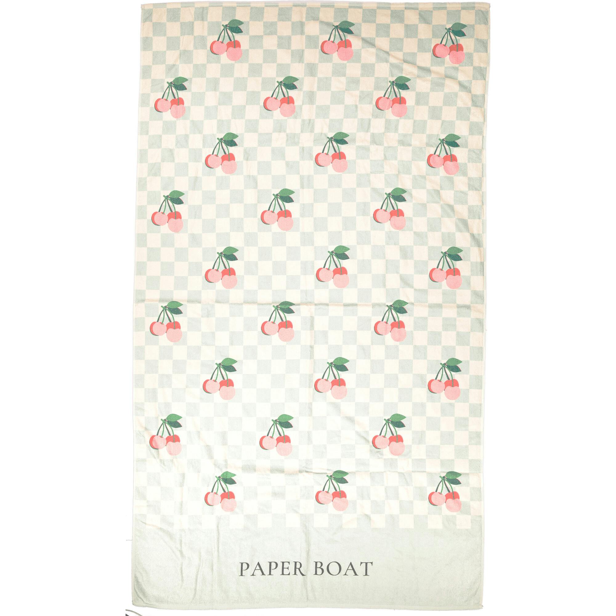 Cherries Squares Large Beach Towel