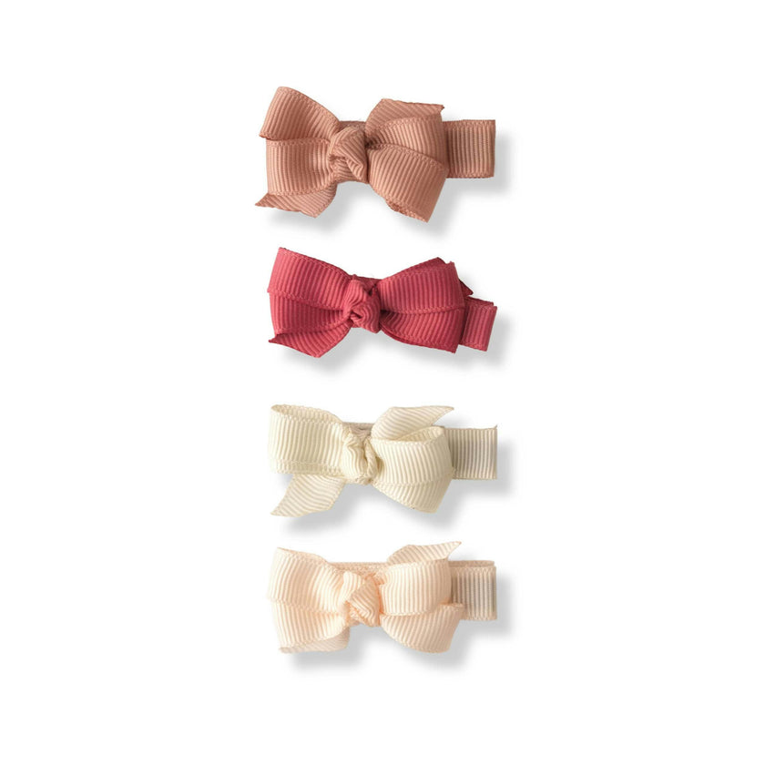 Little Bows Pink Earthy Shades Hair Clips