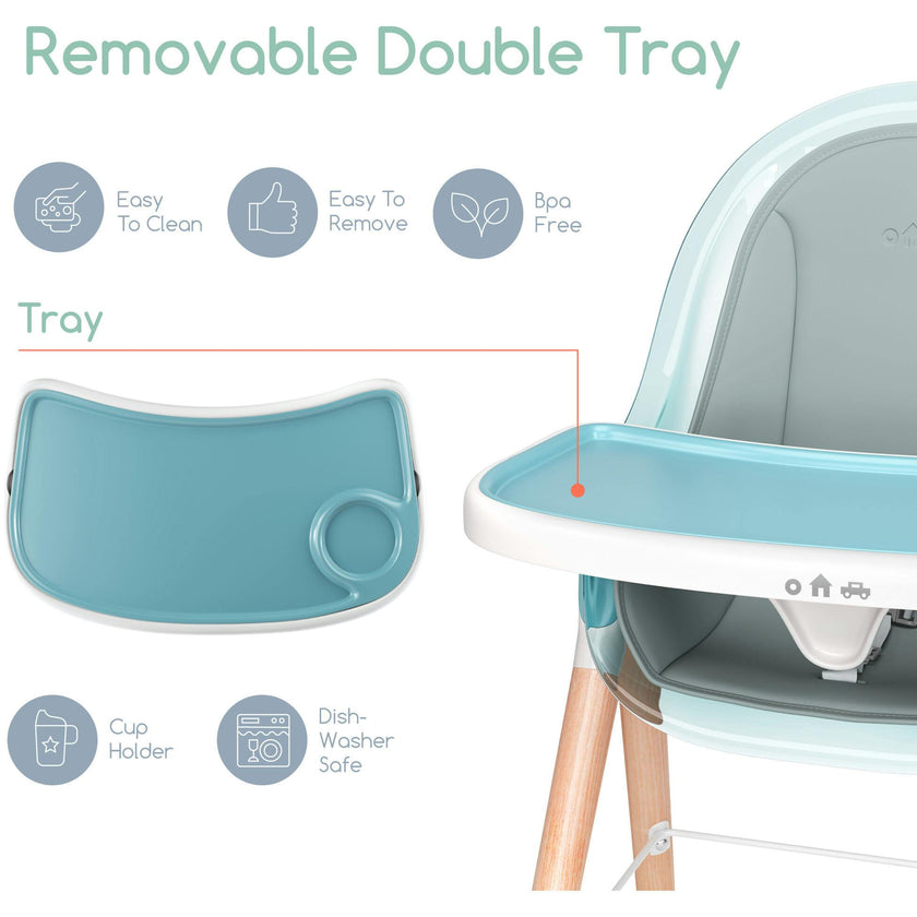 Children of Design 6 in 1 Deluxe High Chair with Cushion