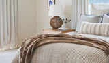 Coastline Blue & Beige Nautical Texture Throw Pillow