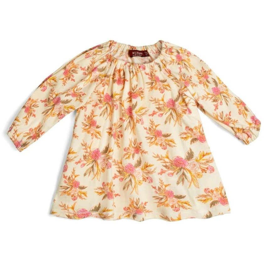 Vintage Floral Organic Cotton Dress & Legging Set
