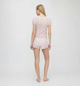 The Coco Pointelle PJ Set - Pink Floral Dot Stripe