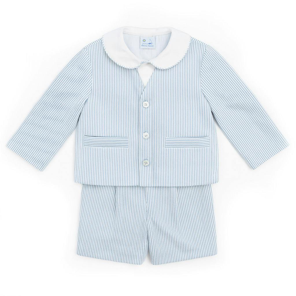 Seersucker Jacket and Short with Woven Short Sleeve Shirt