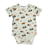 Baby Boy Short Sleeve Bodysuit in Construction