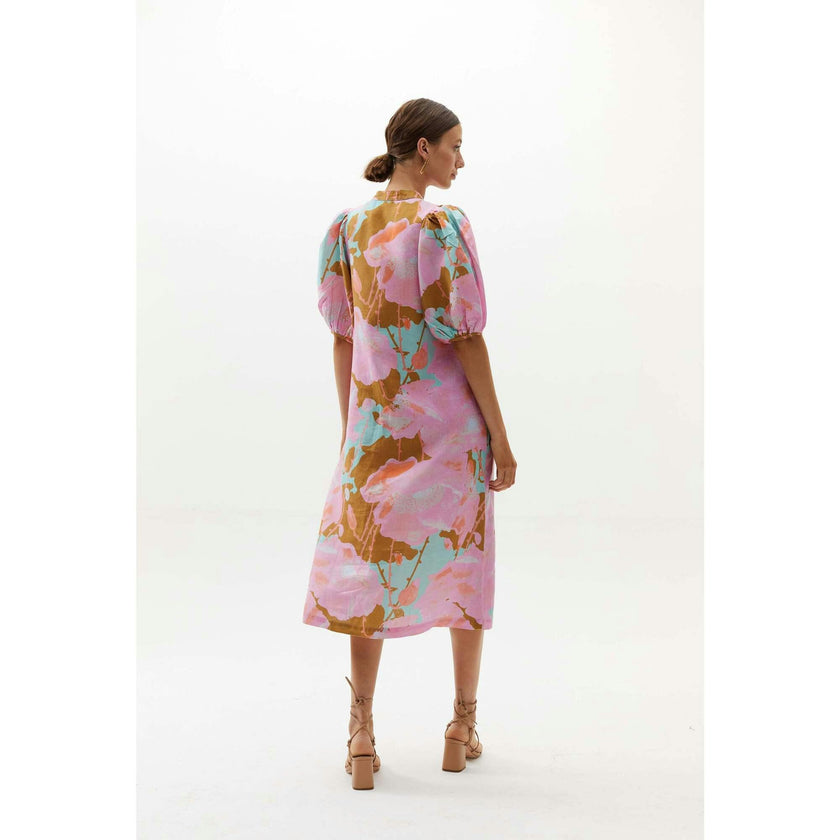 Bubble Linen Dress - Aquarela