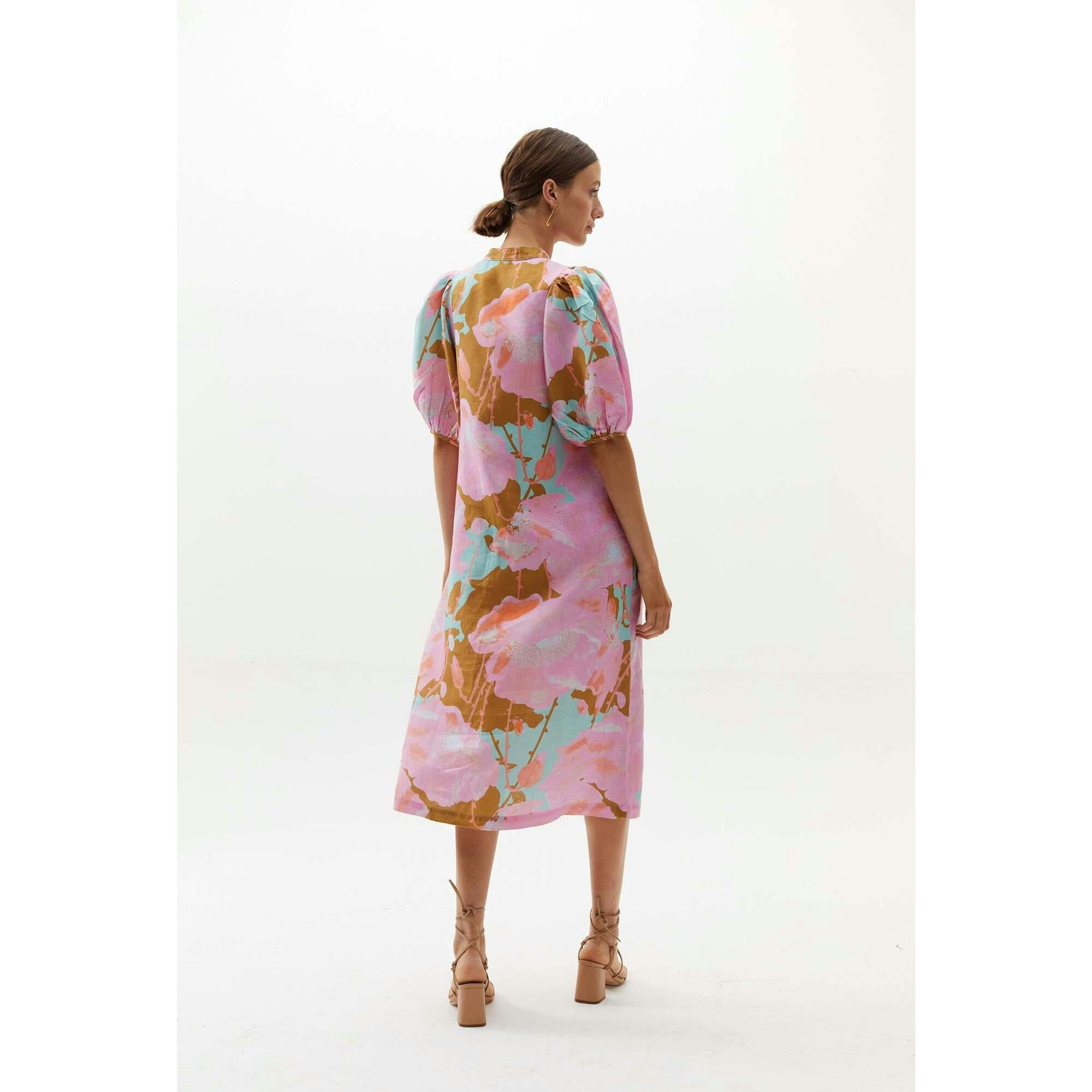 Bubble Linen Dress - Aquarela