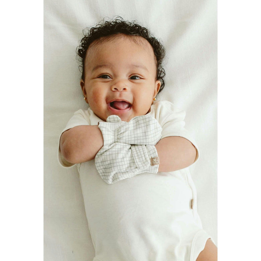 STAY ON 3-PACK MITTS | INDIGO + GRIDLOCK + DESERT MIST — Bamboo Organic Cotton Blend, 0–6M