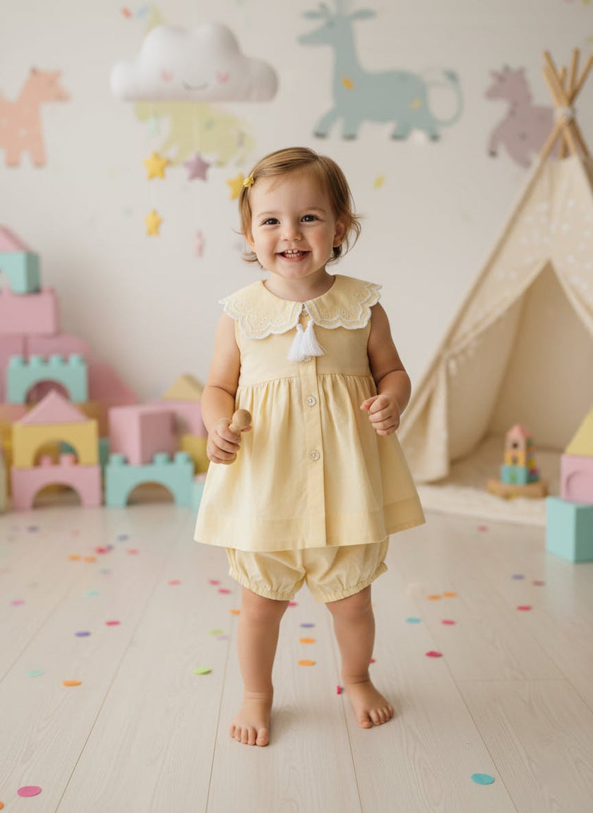 Royal Arches Dress Butter Yellow