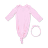 Solid Pink A Boo - Knotted Gown and Headband
