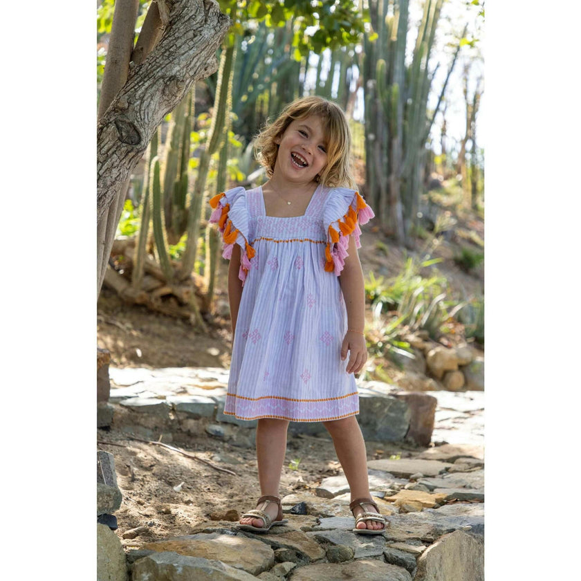 Serena Tassel Dress, Stripes