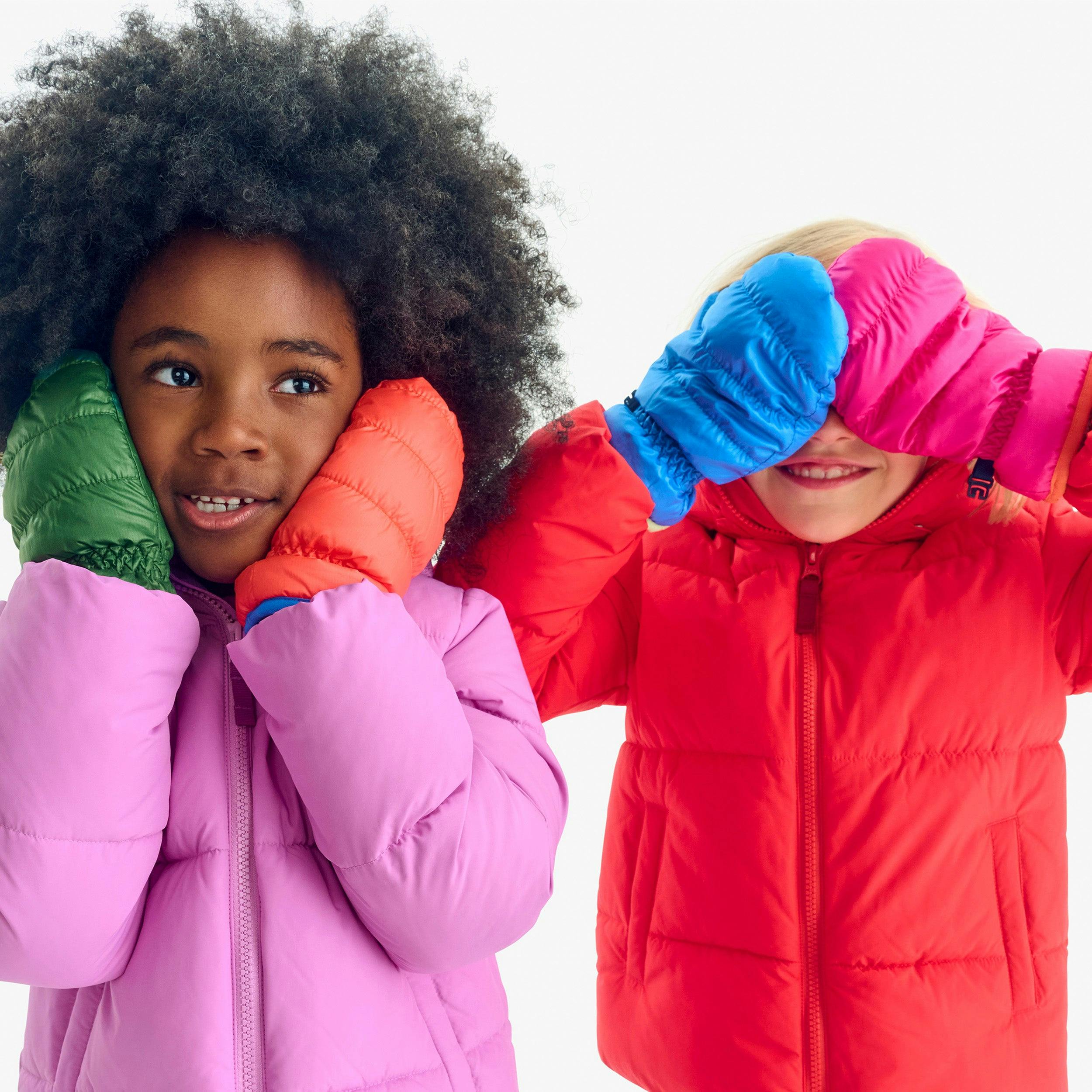 Kids puffer mittens