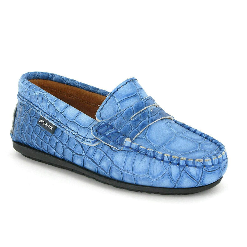 Penny Leather Moccasins, Blue