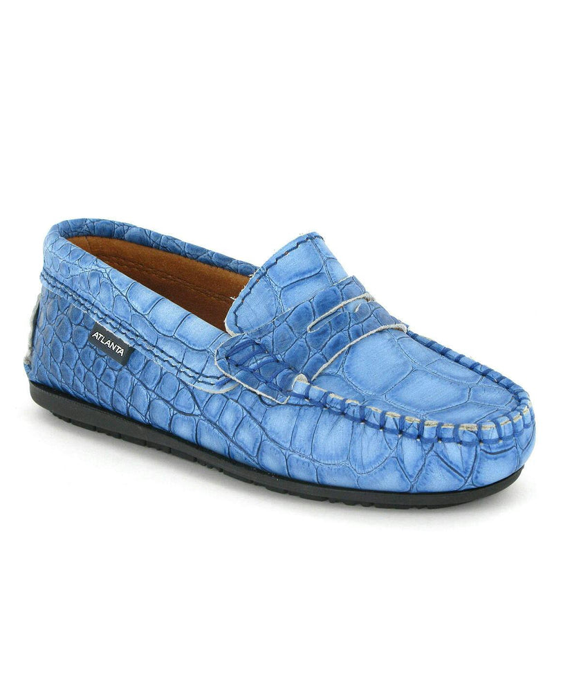 Penny Leather Moccasins, Blue
