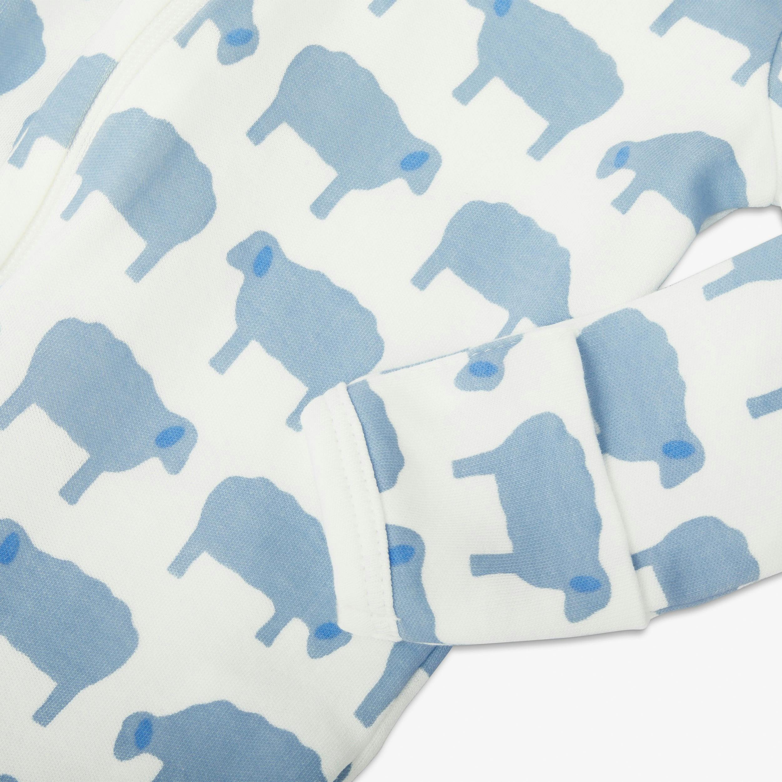 Baby organic animal friends zip footie