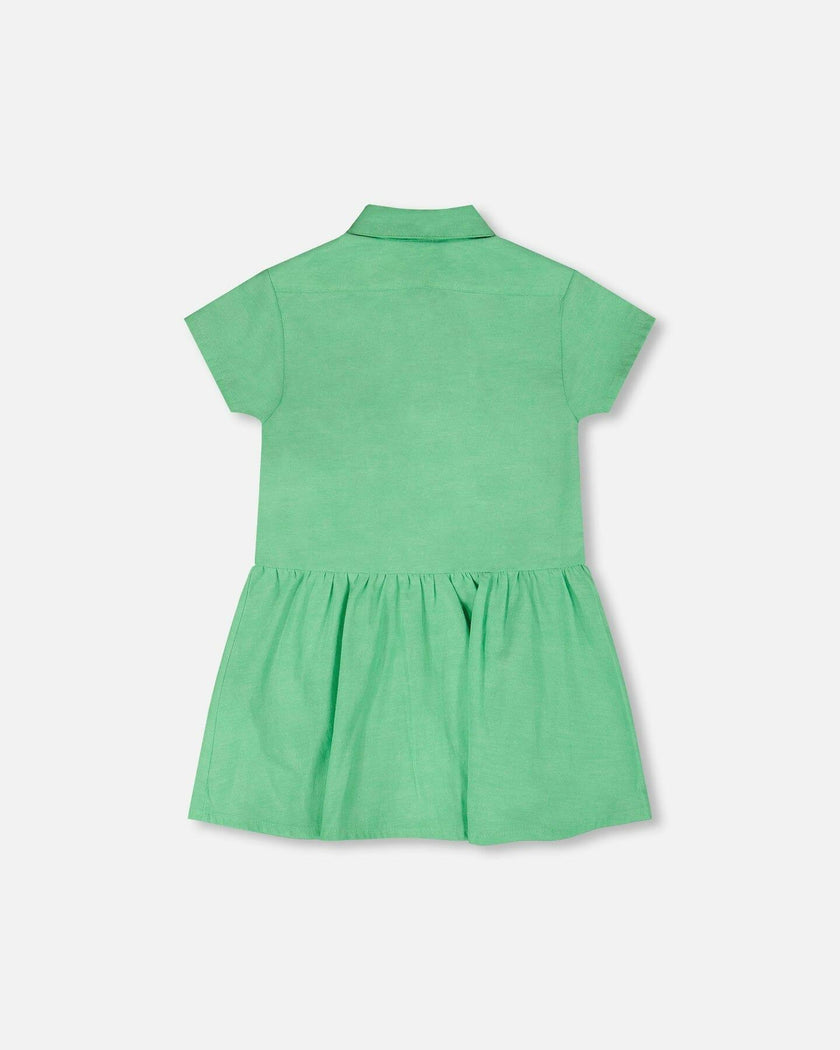 Cotton Shirt Dress With Embroidery