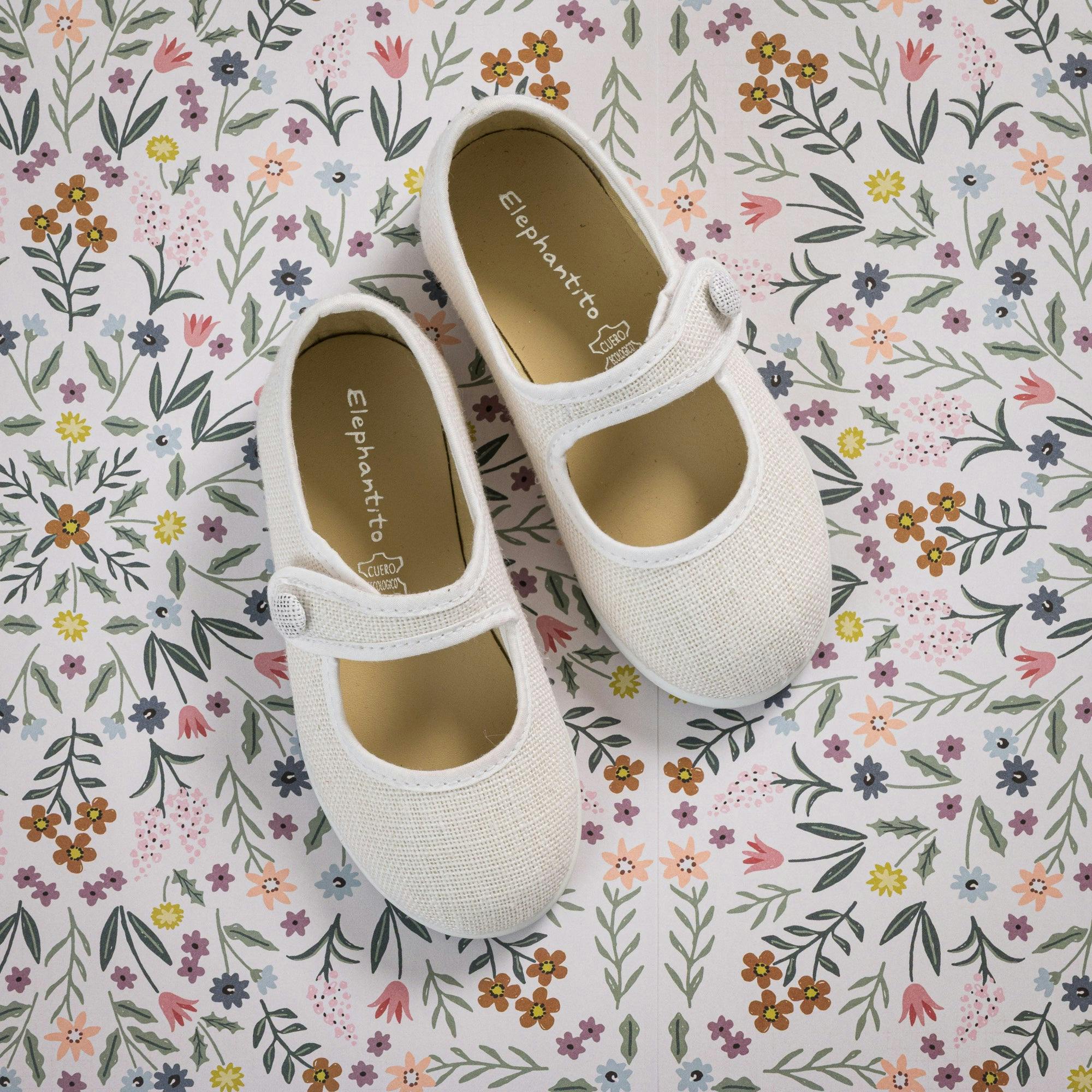 Linen Mary Jane | White