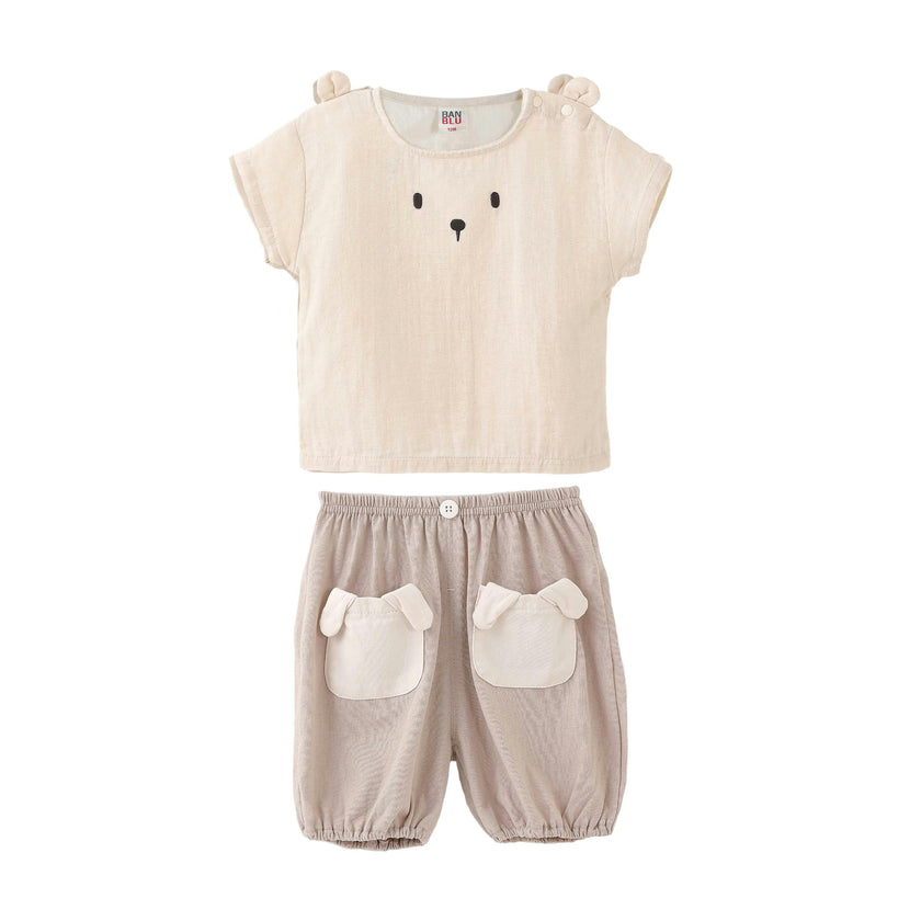 Beige Bear Pocket Set