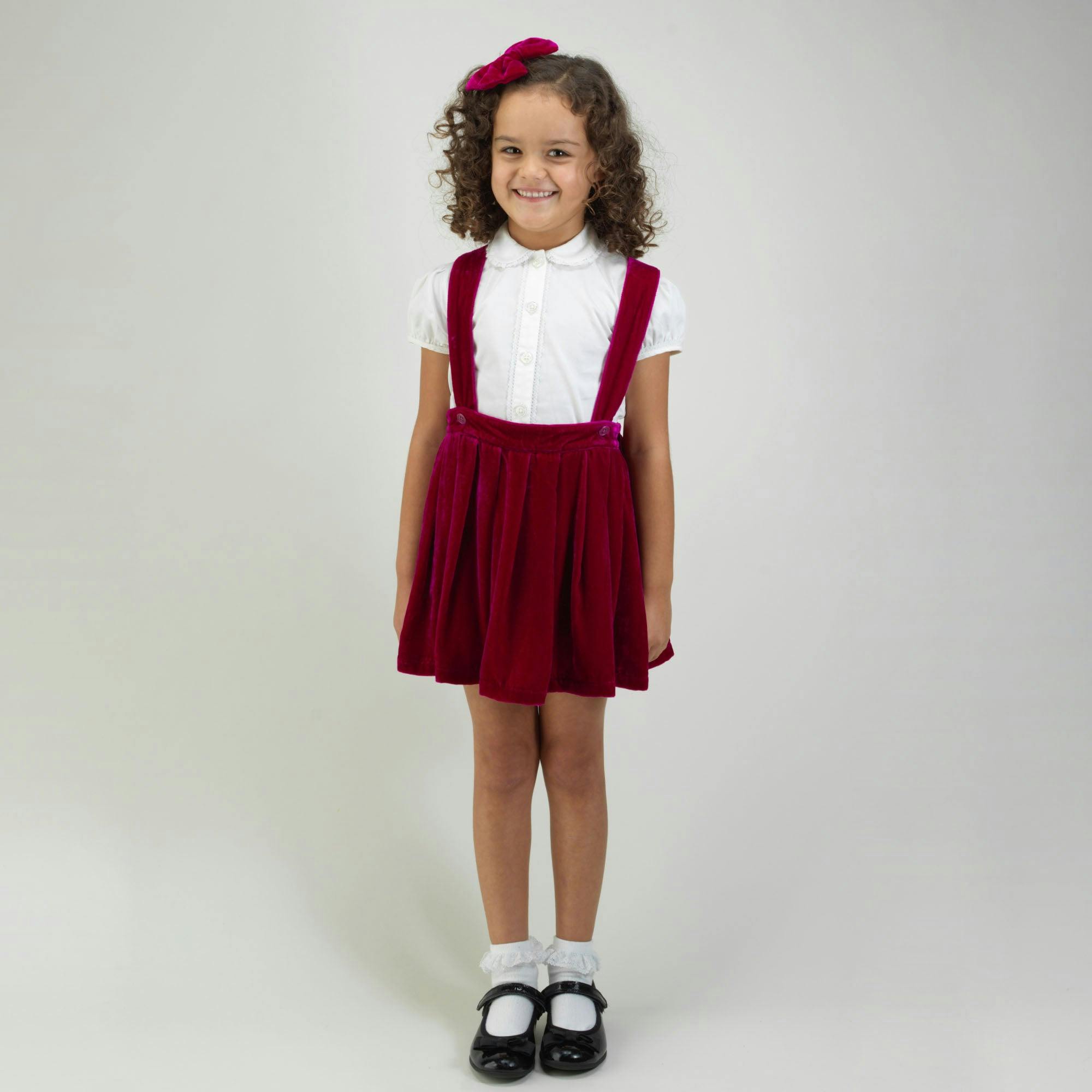 Eloise Silk Velvet Pinafore Set