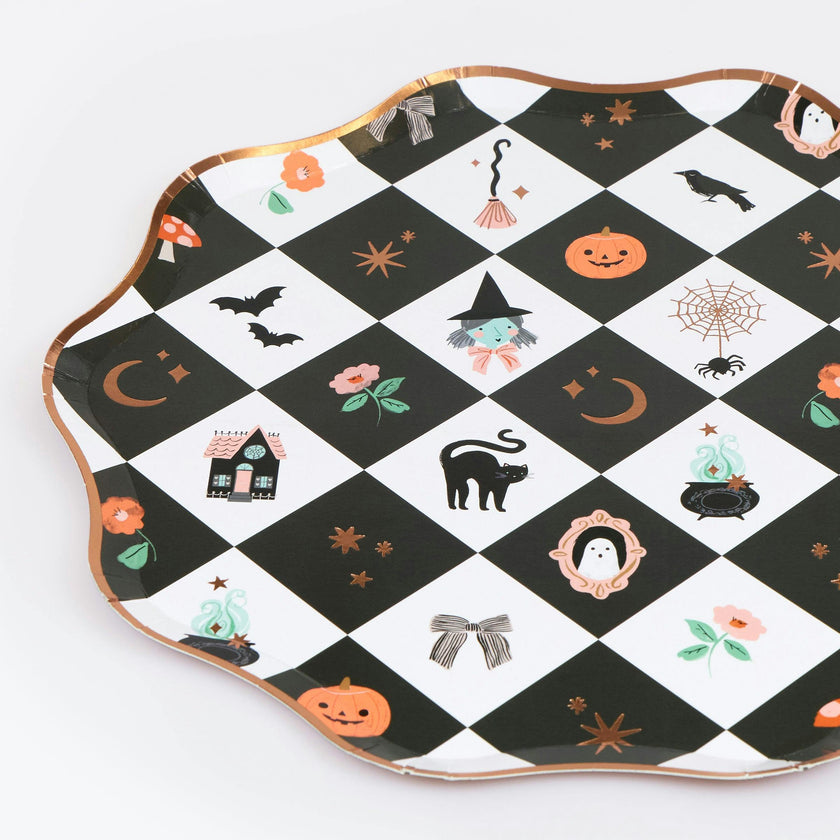 Patchwork Halloween Dinner Plates