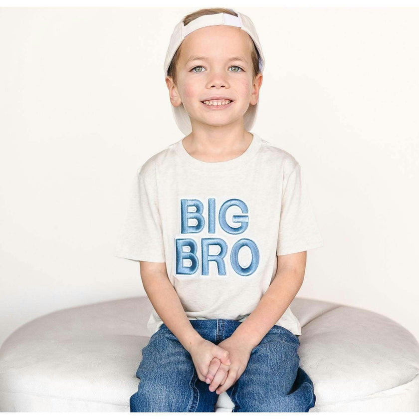 Big Bro Embroidered Patch Short Sleeve T-Shirt - Natural Heather