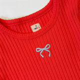 Pointelle Bow Tee