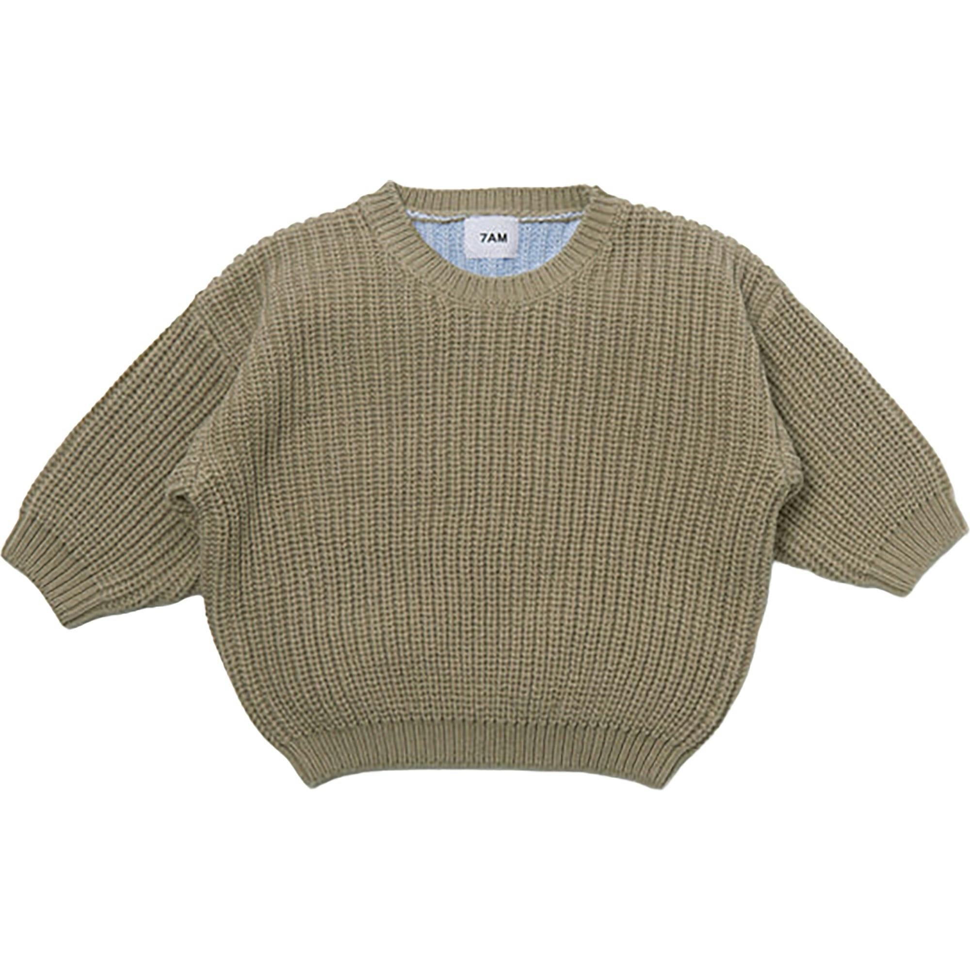 Chunky Ribbed Knit Round Neck Long Sleeve Wide Boxy Fit Sweater