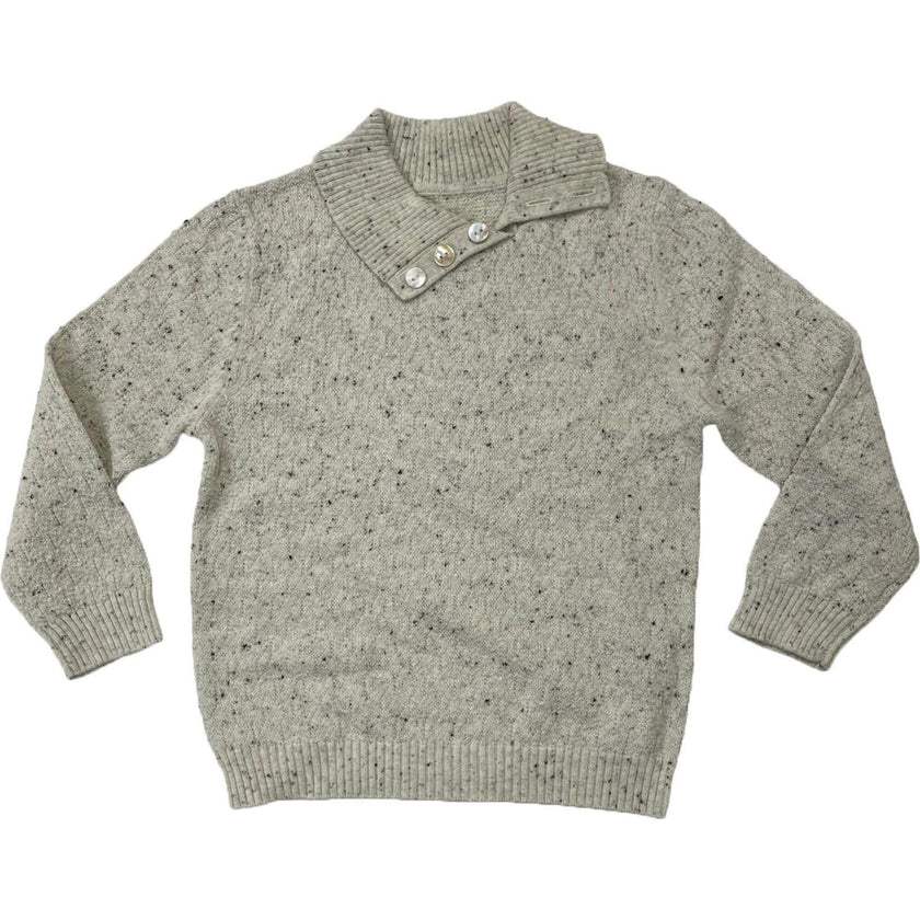 Flecked Diamonds High Neck Buttoned Sweater