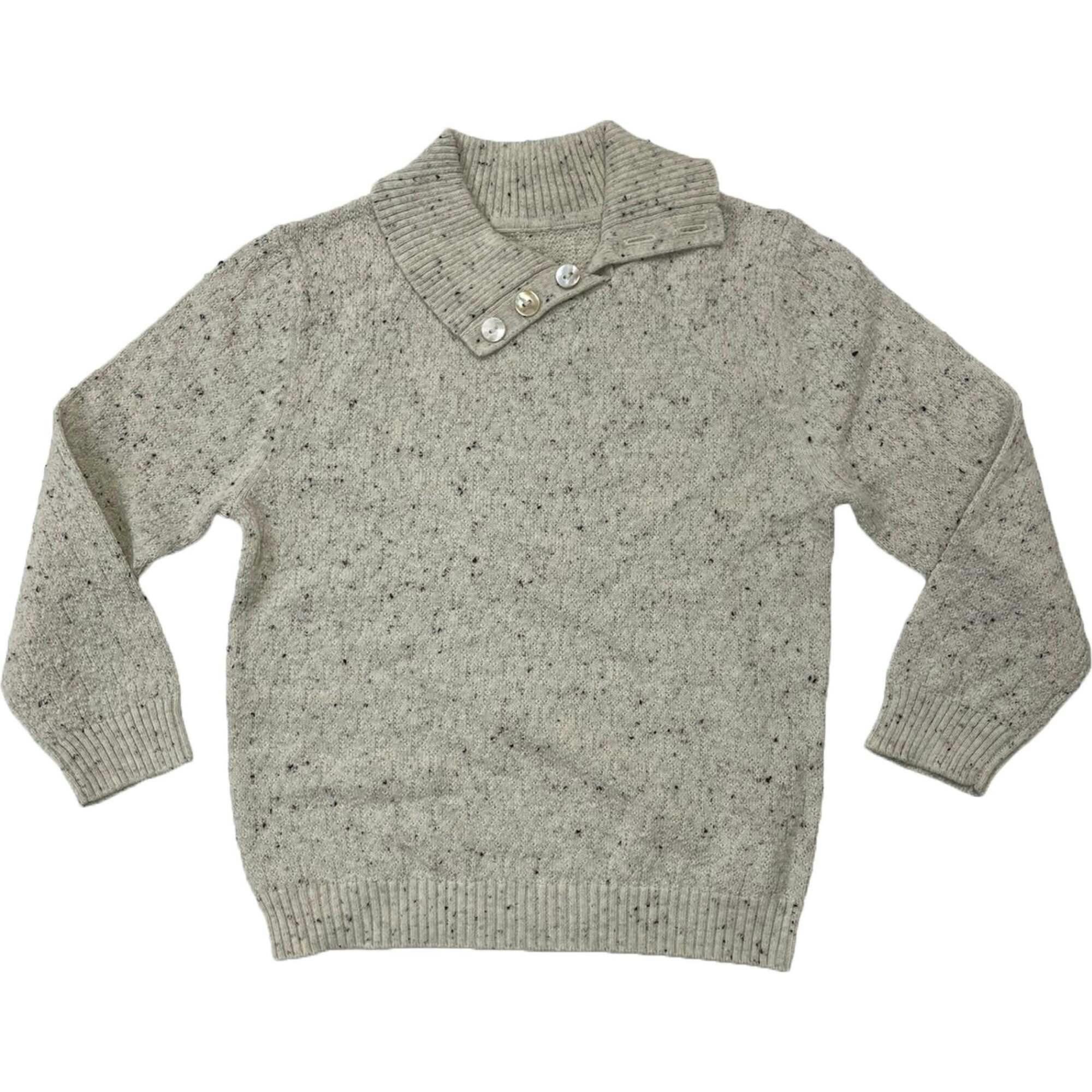 Flecked Diamonds High Neck Buttoned Sweater