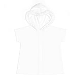 White Knitted Terry Hooded Kimono Coverup