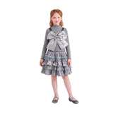 Gray Melina Bow Ruffle Set