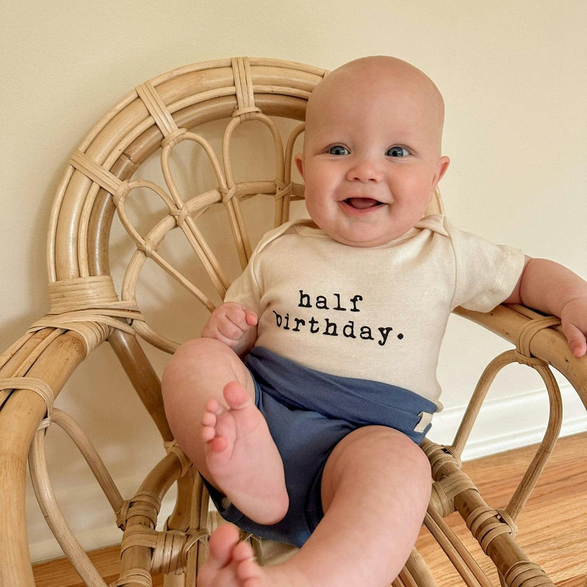 Half Birthday Organic Baby Bodysuit