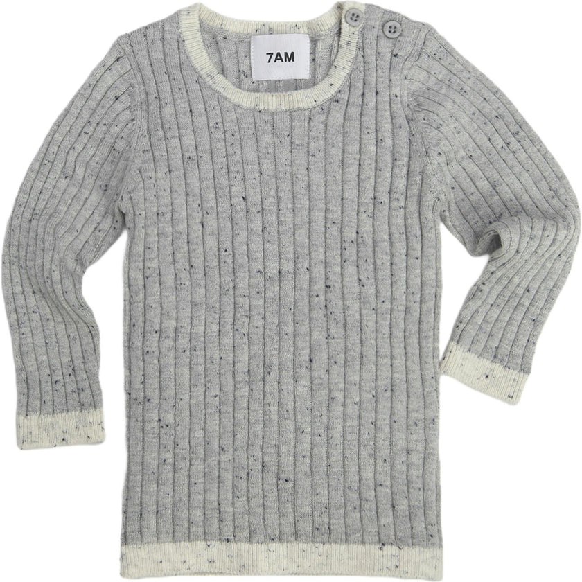 Ribbed Knit Long Sleeve Retro Top