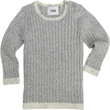 Ribbed Knit Long Sleeve Retro Top