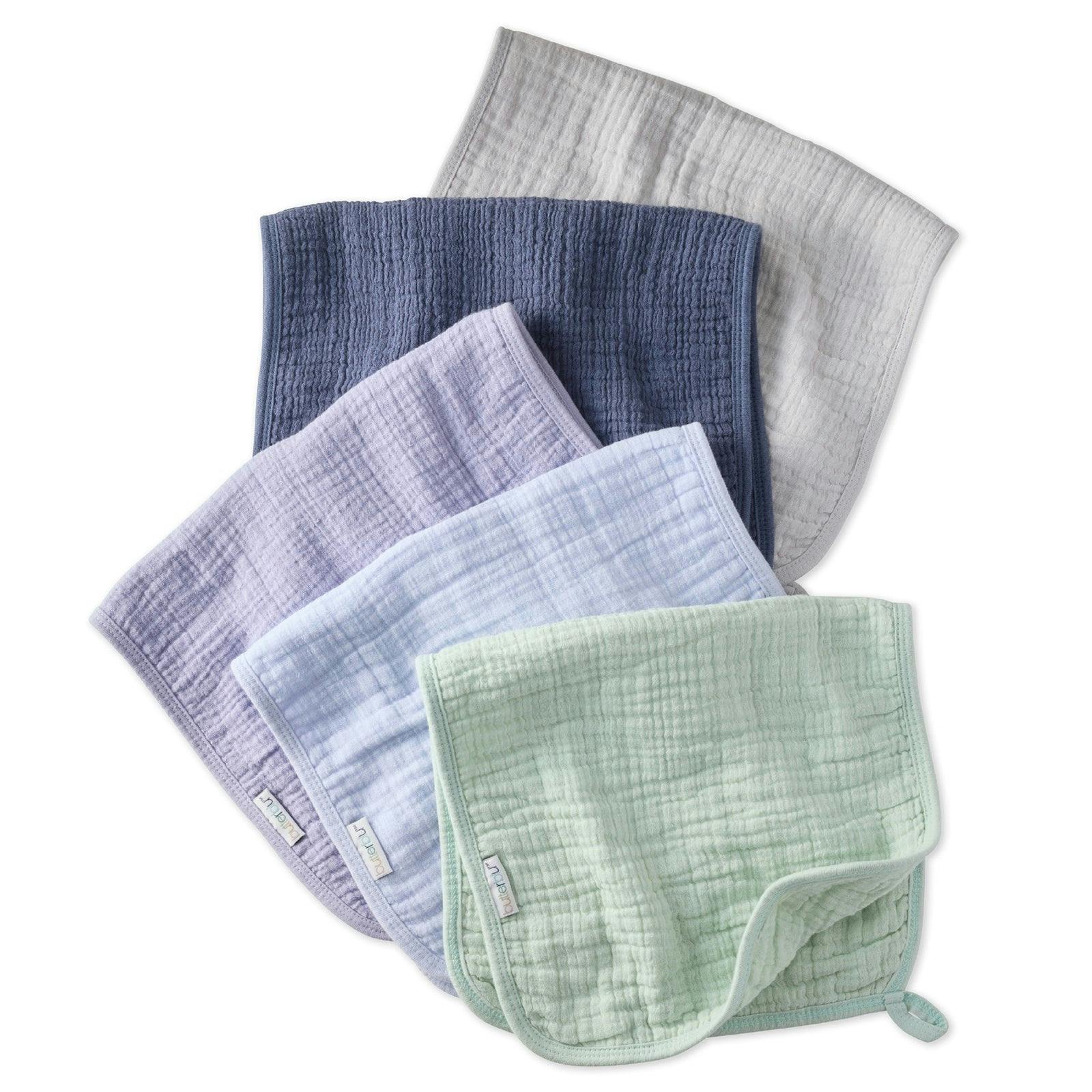 RILEY 5-Pack Crinkle Muslin Burp Cloths