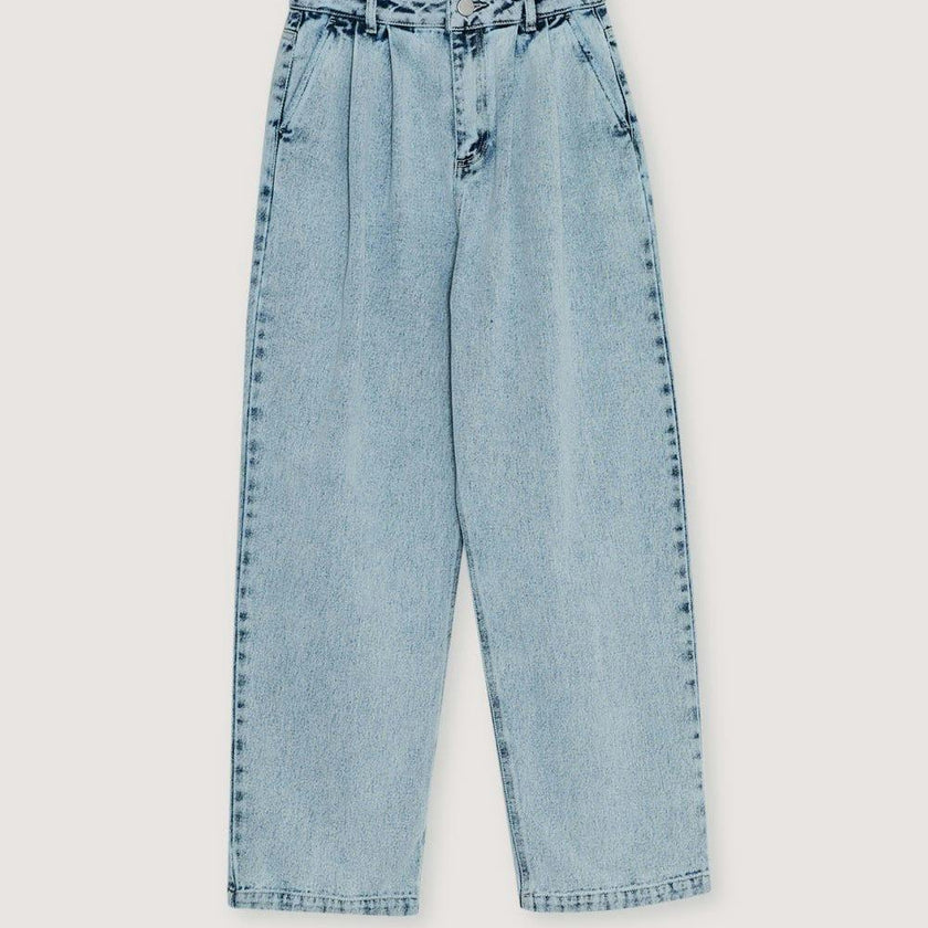 TNS Pleat Denim Woman Pant Bleach Denim