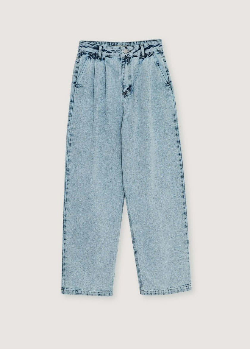 TNS Pleat Denim Woman Pant Bleach Denim
